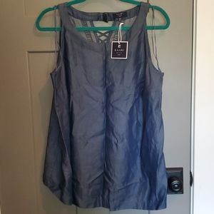 KAARI Blue brand denim ladies blouse 0X - NEW WITH TAGS